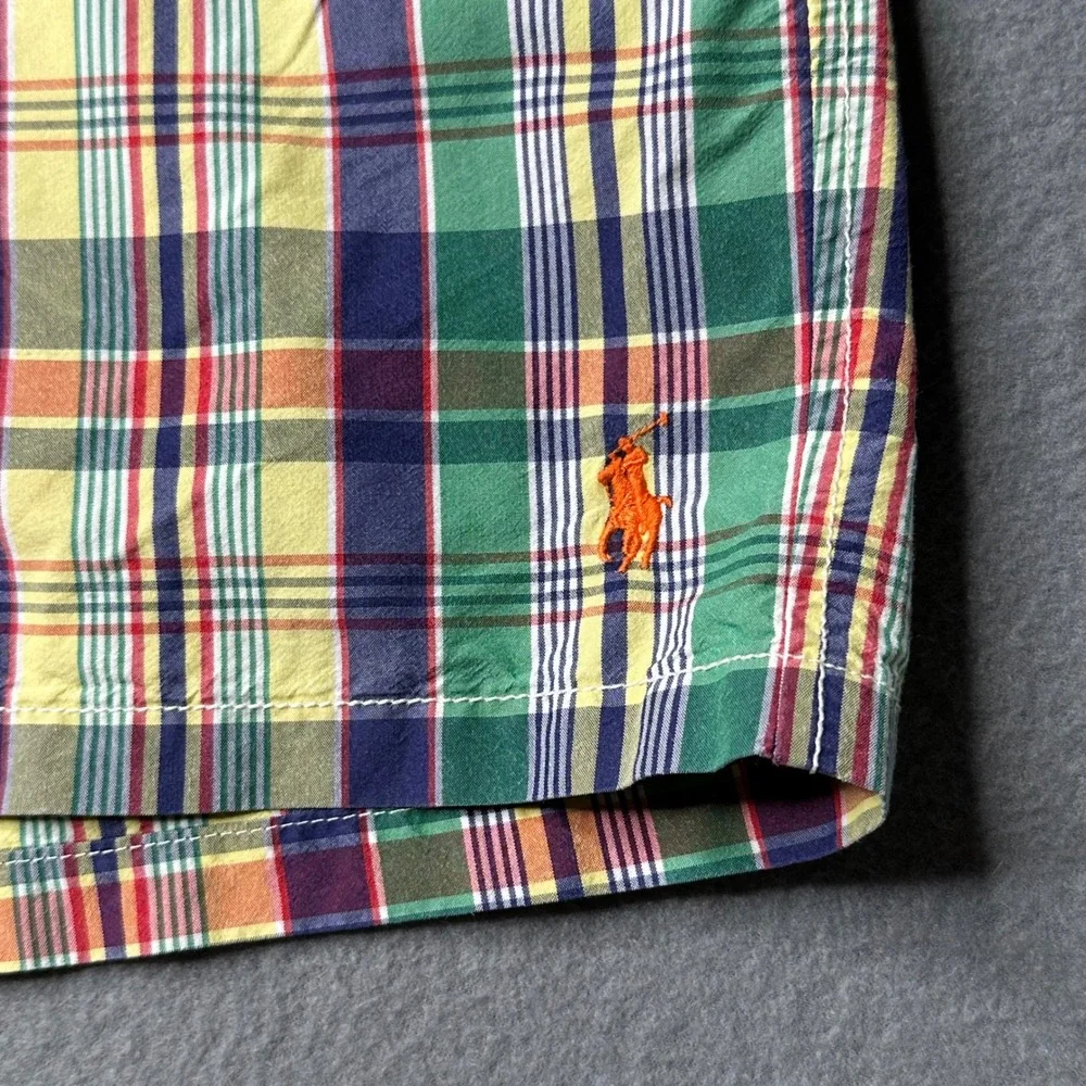Polo Ralph Lauren Swim Trunks Mens 3XB Multi-Color Plaid Mesh Lined Drawstring